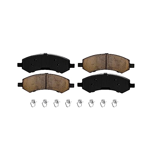 Image of Detroit Axle - Brake Kit for 2006 2008 Dodge Ram 1500, 2007-2009 Durango Chrysler Aspen, Front Ceramic Brake Pads w /Hardware Rear Semi-metallic Brake Shoes Replacement