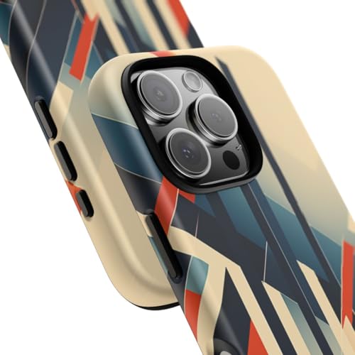 Coque iPhone 16 Pro rigide mate de qualité premium aux lignes géométriques chic