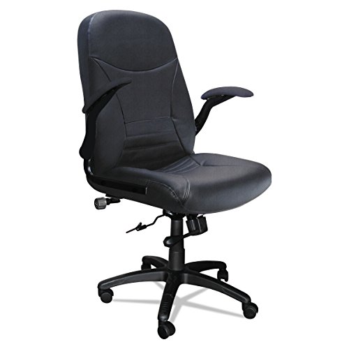 Mayline High Back Big and Tall Swivel Office Task Desk Chair, 500 lbs. Capacity, Black Leather with Arm Rests
