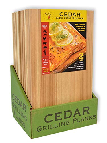 TrueFire Gourmet Premium Cedar Grilling Planks 7 x 16 inch (24-Pack) â€“ Add a Delicious, Smoky Flavor to Your Grilling Favorites: Salmon, Veggies, Meats, Seafood & More
