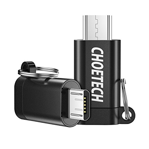 CHOETECH USB C (Femmina) a Micro USB (Maschio) Adattatore (2-Pack), Supporto Charge & SYNC per Samsung Galaxy S7 / S7 Edge, LG G4, Nexus 5/6 e Altri dispositivi Micro USB - Nero