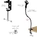QWORK Gooseneck Microphone Stand 13 Inch, Clamp-On Desktop Mic Stand with 360° Flexible Arm, Heavy-Duty Desk Mount, 3/8