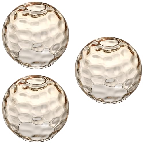 Image of 6.3 Inch Replacement Clear Hammer Glass Lamp Shade Light Fixture,for Replacement Wall Sconce Pendant Light Ceiling Light Chandelier Shade,Factory Outlet (Amber Glass, 3 Pack)