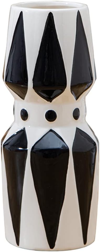 White Black Ceramic Vase Artificial Flower Green Plant Modern Home Decoration Porcelain Vase Black Vase (weidi 625)