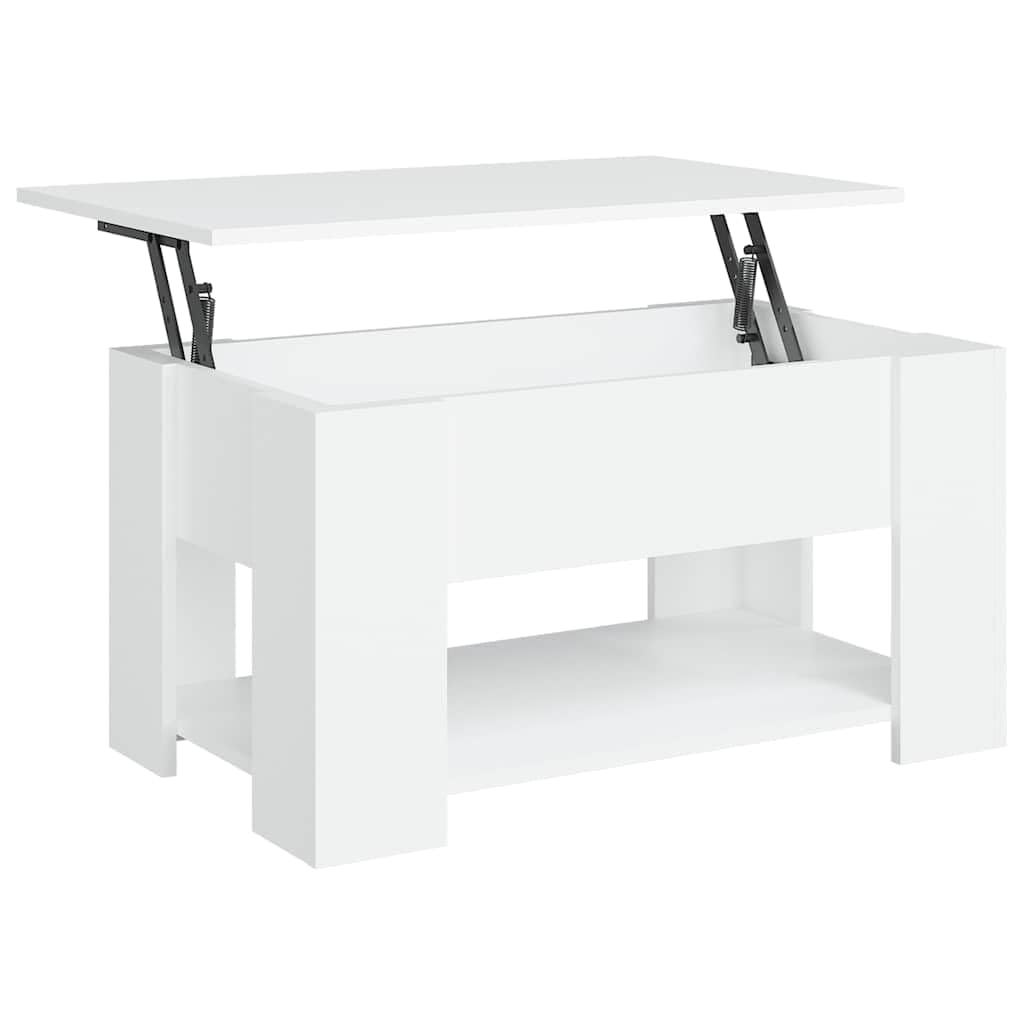 vidaXL Mesa de Centro Mesita Auxiliar Consola Lateral Salón Sofá Sala de Estar Café Muebles Mobiliario Madera Contrachapada Blanco 79x49x41 cm