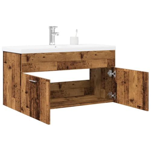 Assemblaggio richiesto: Sì Generico Mobile da Bagno con Lavabo Integrato Legno Antico (36,2KG)