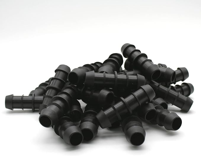 Suinga 100 Pack 16mm Drip Irrigation Link - Polypropylene, Black, Black/White - Image 2