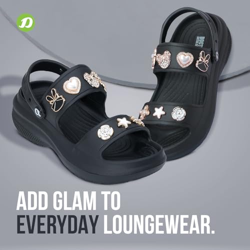 Image of DOCTOR EXTRA SOFT Women's Metallic Charms Fashion Slippers /Sandals With Adjustable Back Strap|Comfortable|Lightweight|Stylish & Anti-Skid|Waterproof Casual Beach Slides Mules Girls & Ladies D-533