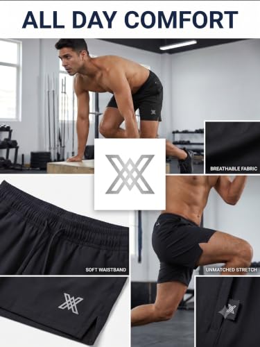 Image of Xaavo Men's Navy Blue NS Lycra Shorts for Gym, Running & Sports