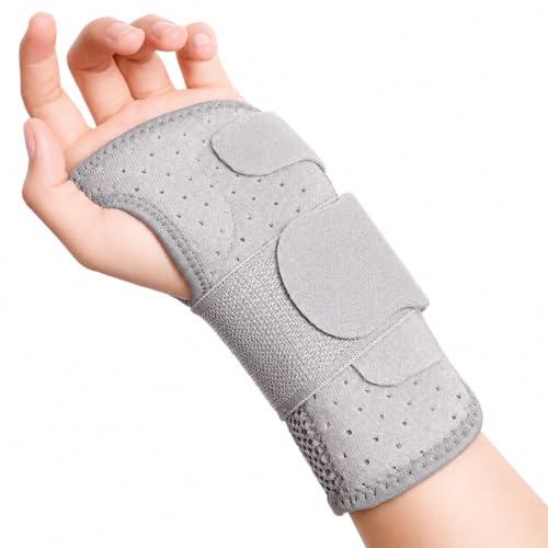 Muñequera Túnel Carpiano con Férula Metálica Soporte Nocturno para Tendinitis Artritis y Esguince Inmovilizador de Muñeca Ajustable Transpirable para Hombre y Mujer(Izquierda,S)