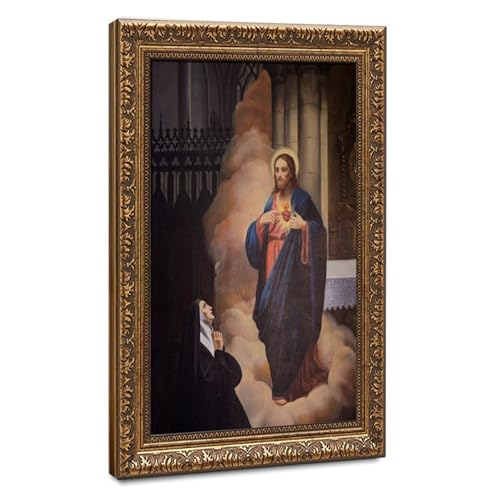 Impression toile Sacré-Cœur Sainte Marguerite cadre suspendu 61x91