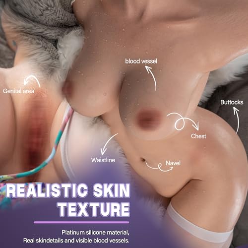 Image of 40LB 100% Silicone Life Size Sex Doll Double Layered Chest with Realistic Full Size Body Skin Texture, Soft Butt Big Breasts Pussy Ass Masturbation Hole & Breast Sex, Adult Male Sex Dolls for Orgasm