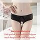 VisSec Damen String Tanga Ouvert Slip Sexy Unterwäsche Unterhosen Dessous Offener Schritt Wetlook Reizvoller Niedrige Taille, (Schwarz, XL)