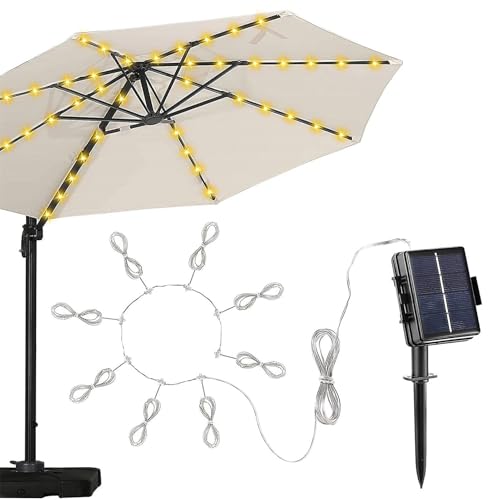 Parasollichter | Patio Regenschirm Licht | Wasserdichte Parasol -Lampenkette | Dachpol -Solarleuchten | LED Parasol String Light | Mit 104 LEDs, 8 Modi | Für Gartendekoration im Freien Parasollichter | Patio Regenschirm Licht | Wasserdichte Parasol -Lampenkette | Dachpol -Solarleuchten | LED Parasol String Light | Mit 104 LEDs, 8 Modi | Für Gartendekoration im Freien