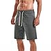 AMY COULEE Mens Casual Shorts 100% Cotton Terry Shorts with Pockets (M, Dark Grey)