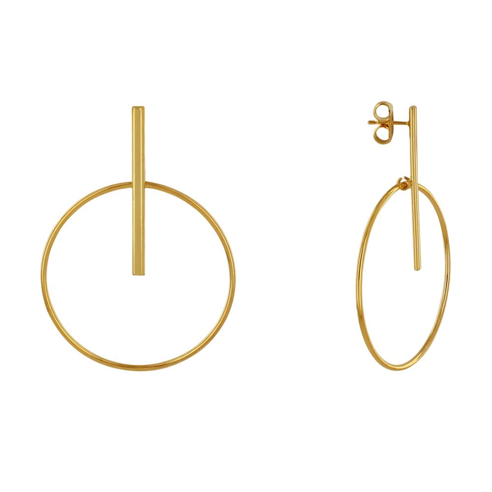 Paio di orecchini in argento dorato con perline pendenti, cm 6x6, peso