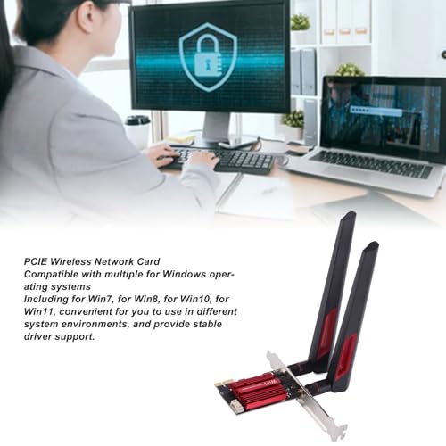 Tarjeta Wi Fi PCIe XUMIUZIY para PC de escritorio, Banda 2.4G/5G, tarjeta de red inalámbrica con antenas de 10dBi, Bluetooth 4.0, velocidad inalámbrica de 1200Mbps, adaptador Wi Fi PCIe compatible con Win7/8/10/11 miniatura 4
