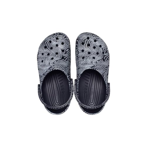 Image of Crocs Unisex-Adult Classic Graphic Clogs, Deep Navy /Multi, 11 Men /13 Women