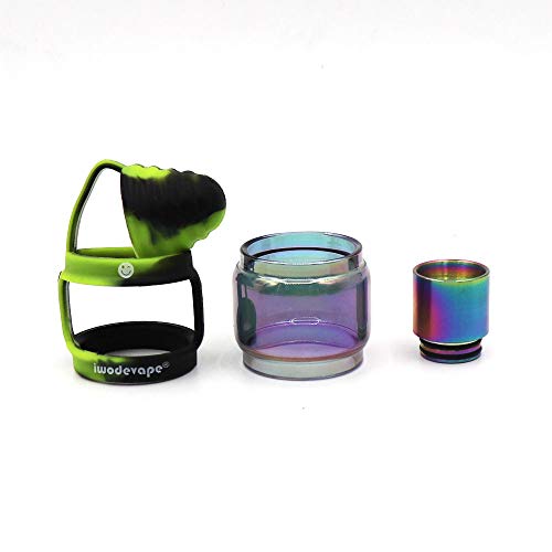 DEKPRO 3 en 1 TFV12 Prince 8 ML Tank & Silicona Vape Band Anillos & Drip Tip, Arco Iris Black Green