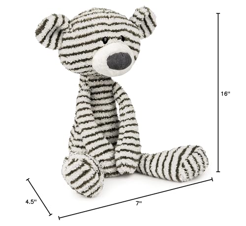 GUND Toothpick Stripes, Teddy Bear Stuffed Animal for Ages 1 and Up, Black/White, 15&rdquo;