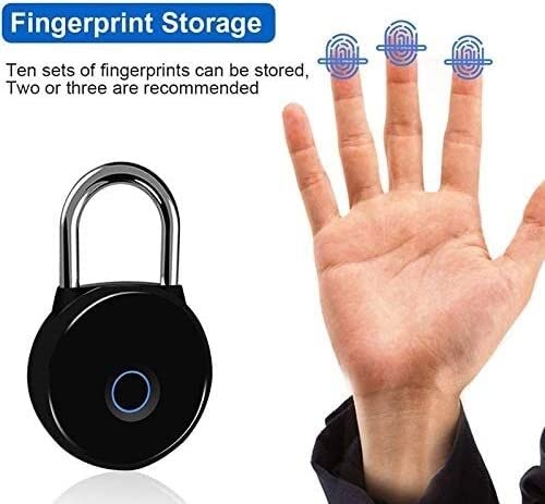 Candado con Huella Dactilar, Cerradura Inteligente con Bluetooth para teléfono, Cerradura de Seguridad para Puerta Exterior, línea de candados