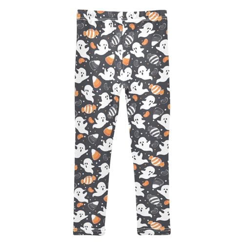 Girls Leggings Soft Toddler Ankle Length Bottoms Ghosts Halloween Kids Dance Yoga Pants 4-10 Years2