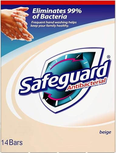 Safeguard 14 bars 4 ounce (113 gram) each beige washes away bacteria antibacterial soap bar bar soap