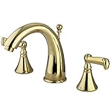 Nuvo ES5972FL Elements of Design Atlanta 2-Handle 8' to 16' Widespread Lavatory Faucet with Brass Pop-Up, 5-3/8', Polished Brass