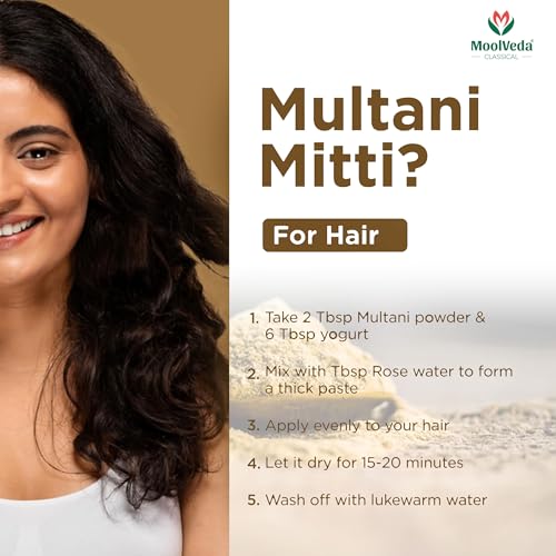 Image of Pure & Natural Herbal Multani Mitti for Face, Skin Whitening, Face mask and Facial, Skin Care, and Glowing Dry Skin, 100gm