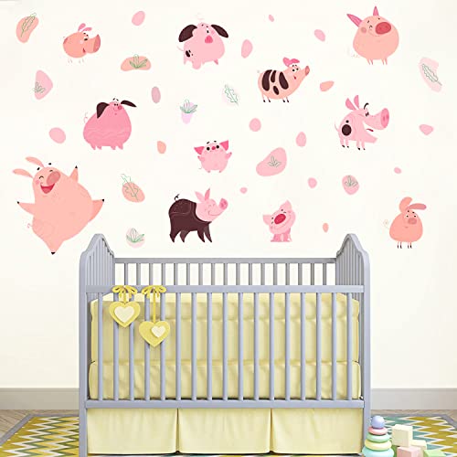 Sticker vinilo decorativo set cerdo caricatura 4 hojas miniatura 4