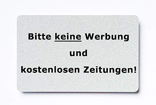 2x Bitte keine Werbung magnetisch und selbstklebend Aufkleber Tür Schild Türschild Briefkasten Briefkastenschild Haus Praxis Büro Geschäft silber (8) Cover