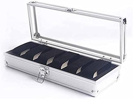 LUKEO Metal Case 6/12 Grid Slots Wrist Watch Display Case Storage Holder Organizer Watch Case Dispay Watch Box (Color : D)