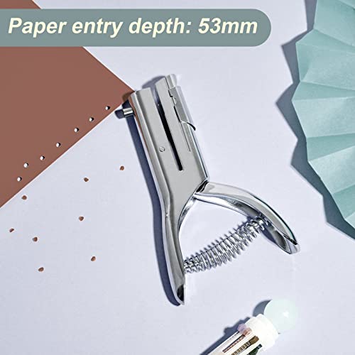 Image of Chumia 1 Pcs Heavy Duty Hole Punch 2 inch Long Reach 1 /8 Inch Paper Single One Hole Puncher Deep Throat Reduced Effort Hand Held Alloy Punch for ID PVC Cards 5 Inch Tall 25 Sheet Capacity