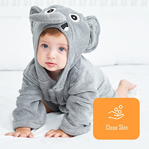 Sunny-zzzZZ-2-Pack-Unisex-Baby-Plush-Animal-Face-Robe-for-0-9-Months-Baby-Essentials-Registry-Gifts