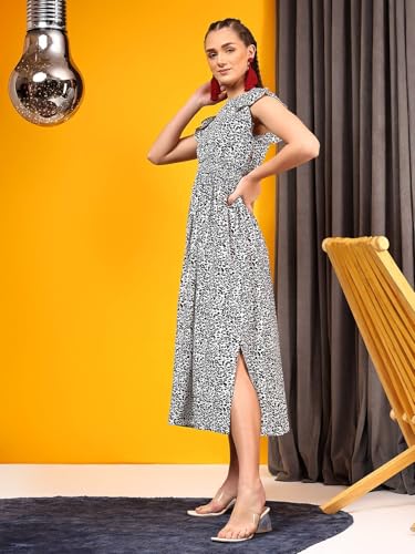 Image of KOTTY Women's Flowy Midi Round Neck Plus Size Dress