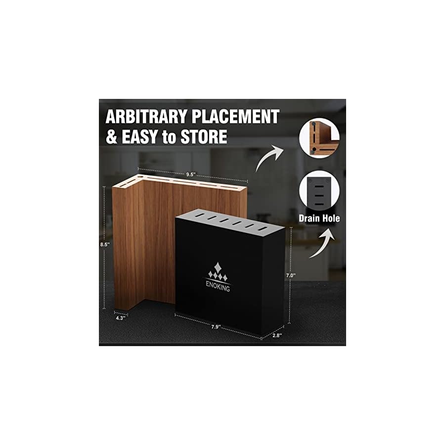 Knife-Set-ENOKING-15-Pieces-Chef-Knife-Set-Knives-Set-for-Kitchen-with-Block-German-Stainless-Steel-Knife-Block-Set-with-Scissor-and-Sharpener-Rod-Dishwasher-Safe-Ultra-Sharp-Full-tang-Design Knife Set, ENOKING Ultra Sharp Knife Block Sets with Independent Sharpener, German Stainless Steel Knives Set for Meat, Vegetables, Fruits Chopping, Slicing, Dicing & Cutting (15 Pieces)