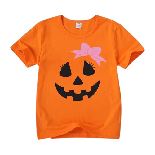 Kids Halloween Pumpkin Face T-Shirt Funny Jack O Lantern Tee for Toddler Boys Girls