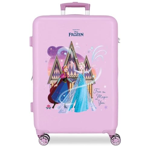 Valises moyennes Disney Frozen violettes : bagage cabine rigide et spacieux pour enfant