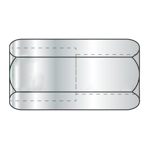 1/2-13 to 3/8-16 x 1 1/4" (5/8" AF) Reducer Coupling Nuts/Steel/Zinc (Carton: 150 pcs)