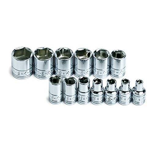 Holiday Deals 🛒 SK Professional Tools 13S 13-Piece 3/8 in. Drive 6-Point Deep Metric Socket Set - Chrome Socket Set with Super Chrome Finish | Set of 13 Sockets Made in USA