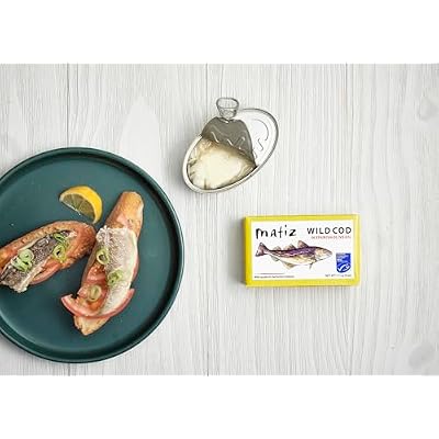 Matiz Wild Cod in Olive Oil | From Spain | 12 Pack | Natural Artisan Wild Caught Fish | Hand-Packed |