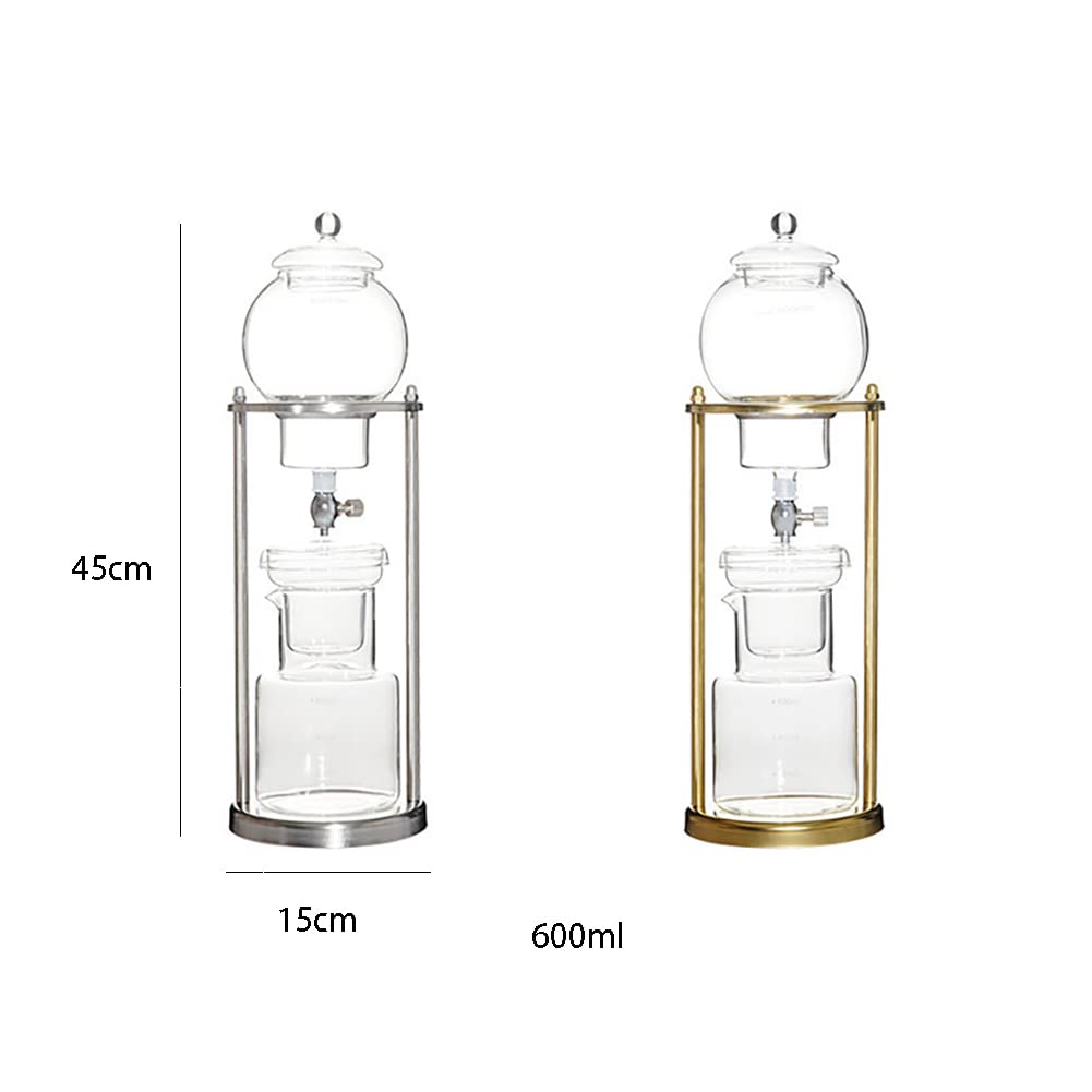 Brew Macchina da caffè (600 ml 4 Tazze) Cold Drip Coffee per Uso Domestico Flusso d'Acqua Regolabile Caraffa in Vetro Borosilicato
