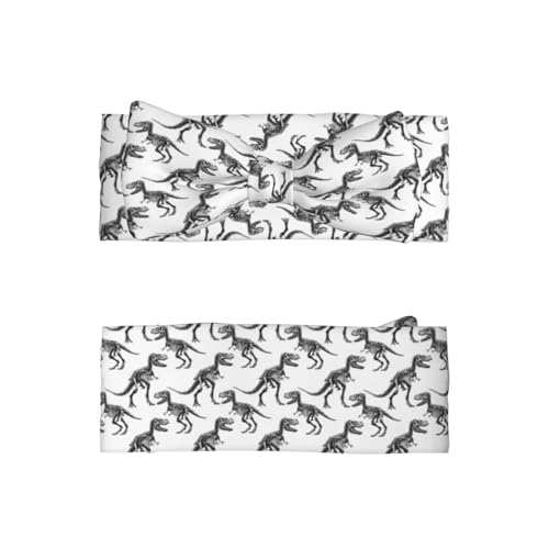 Dinosaur Skulls Print Baby Girl Bows Headbands Baby Girls Newborn Headbands Infant Toddlers 0-6 Months2
