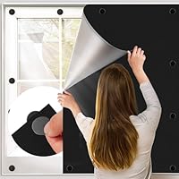 BKSAI Fenster Verdunkelung Magnetisch 130X145CM Verdunklungsstoff Verdunkelungsrollo Magnetverschluss ohne Bohren Dachfenster Sonnenschutz Verdunklung Abnehmbar für Urlaub Innen Dachschräge Fenster