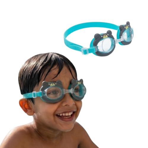 Image of BURNLAB Swimming Goggles for Kids, Clear Vision Pool Goggles for Boys & Girls, Easy Adjustable Strap (Bear)