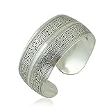 Tibeten Silver Carved Spiral Flower Connecting Branches Pattern Bracelets Vintage Ethnic Elephant Tu