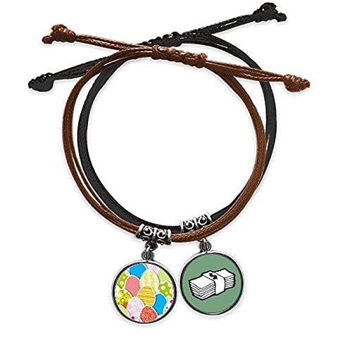 Pulsera de Pascua ideal para regalo cultural con cadena de mano de cuero y cuerda