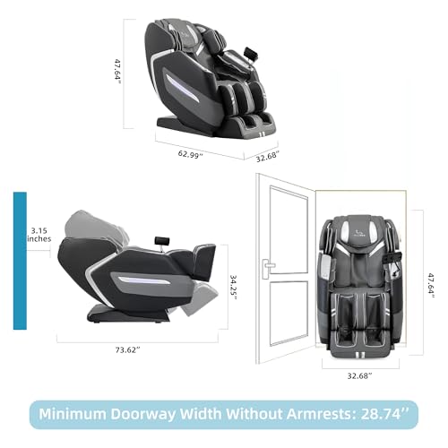 Image of MassaMAX A580 4D Full Body Massage Chair for Big & Tall, OTA Update, Black | Supports up to 6'10 inch&500 lbs, with 59 inch SL Track, app & voice Control, auto footrest and Z-Gravity; ideal for plus-size users