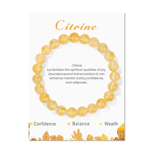 Citrine-Bracelet-for-Women-8mm-Real-Crystal-Yellow-Citrine-Bead-Bracelet-Natural-Stone-Bracelet-Stretch-Gemstone-Bracelets-Citrine-Jewelry-for-Women-Girls