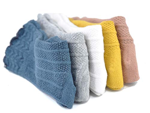 EPEIUS Baby Knee High Socks - Newborn Baby Girl Ruffle Socks,Seamless Baby Stockings Cotton Rich over the knee sock 6-12 Months 5 Pack